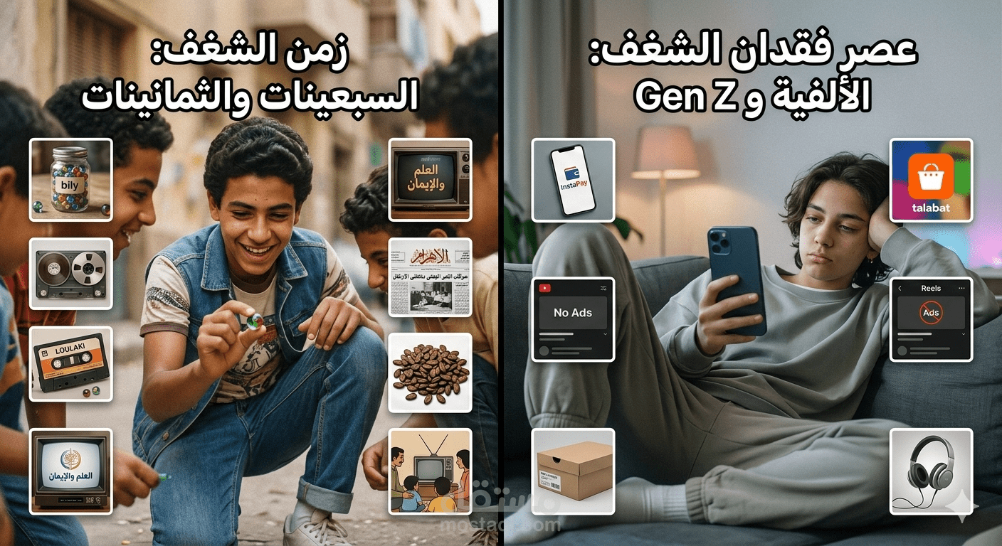 مقال اجتماعي عن تحولات الشغف بين الاجيال بسرد نوستالجي