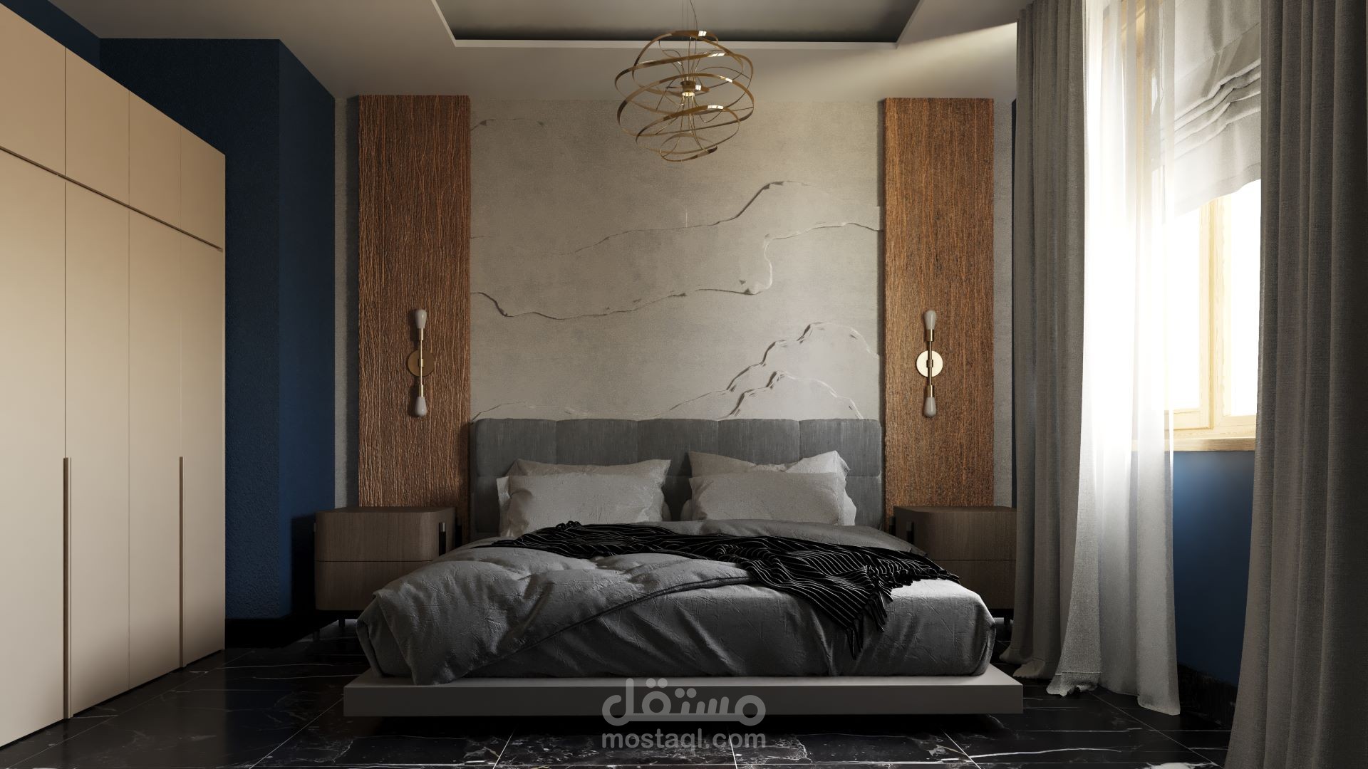 اظهار 3D لغرفة نوم