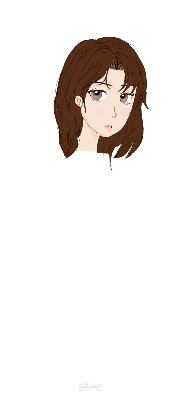 رسم رقمي لشخصية فتاة بأسلوب ويب تون (Webtoon Style)
