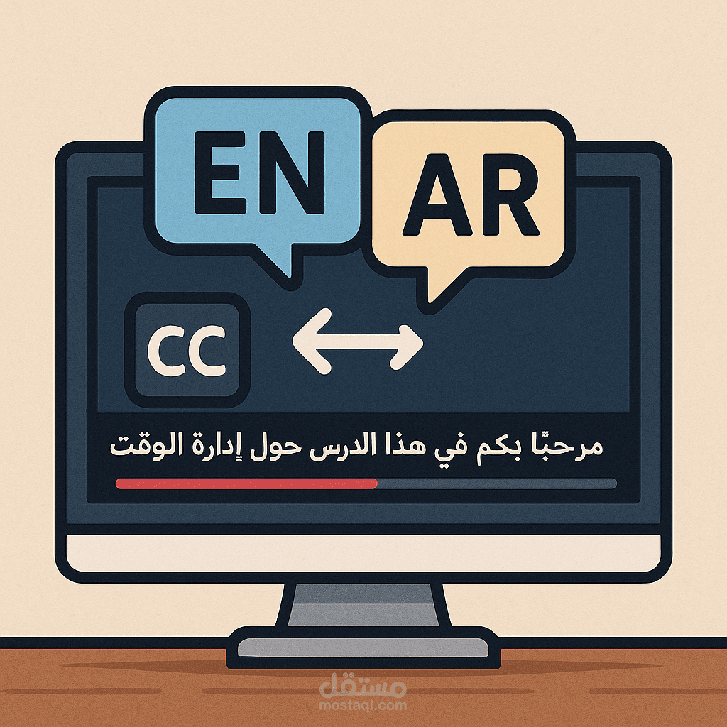 ترجمة وكتابة نصوص (Subtitles) لفيديو تعليمي من الإنجليزية إلى العربية