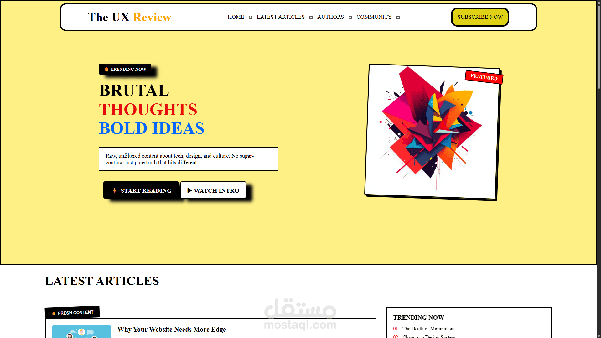 The UX Review | Responsive Blog Website