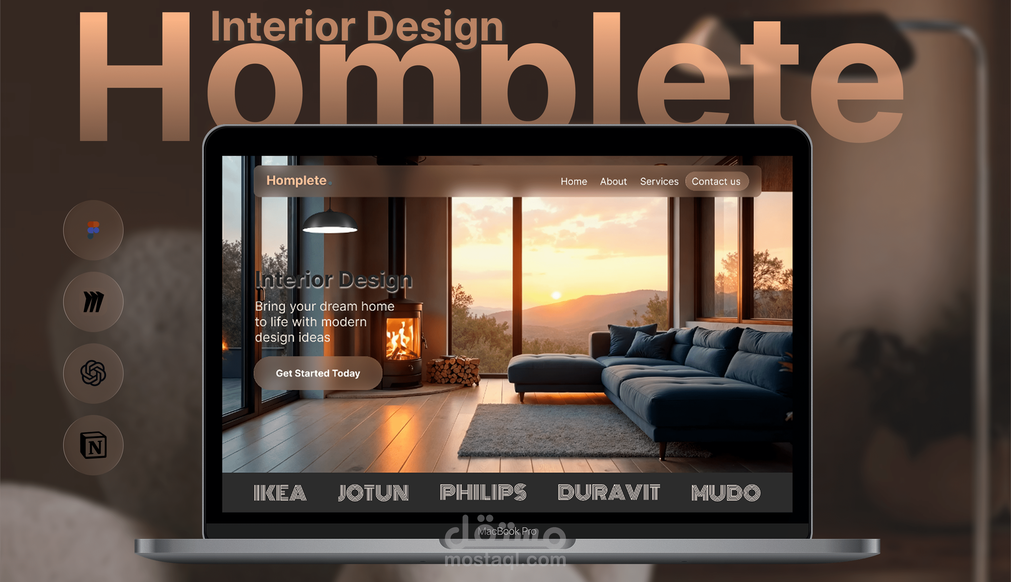 تصميم واجهات منصة "Homeplete" لخدمات الديكور والتشطيبات (UI/UX Web Design)