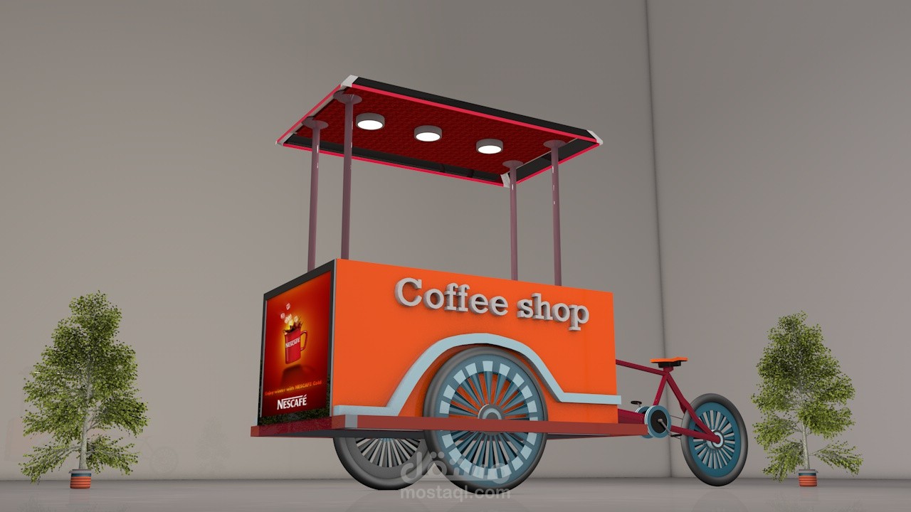 تصميم دراجة هوائية لصنع مشروب القهوة   #تصميماتي