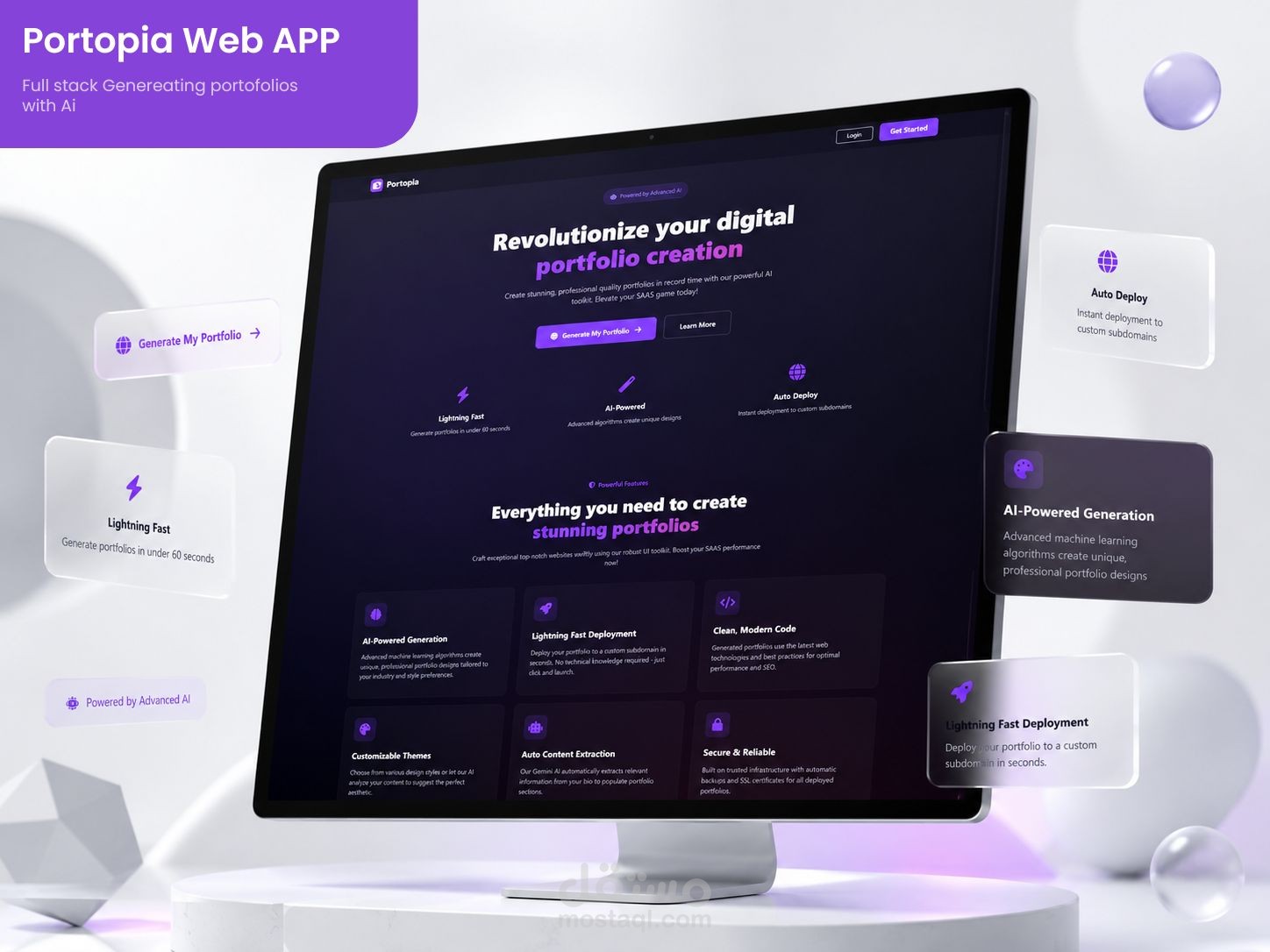 Portopia – منصة متكاملة لإنشاء وإدارة معرض الأعمال الشخصي للمطورين والمصممين