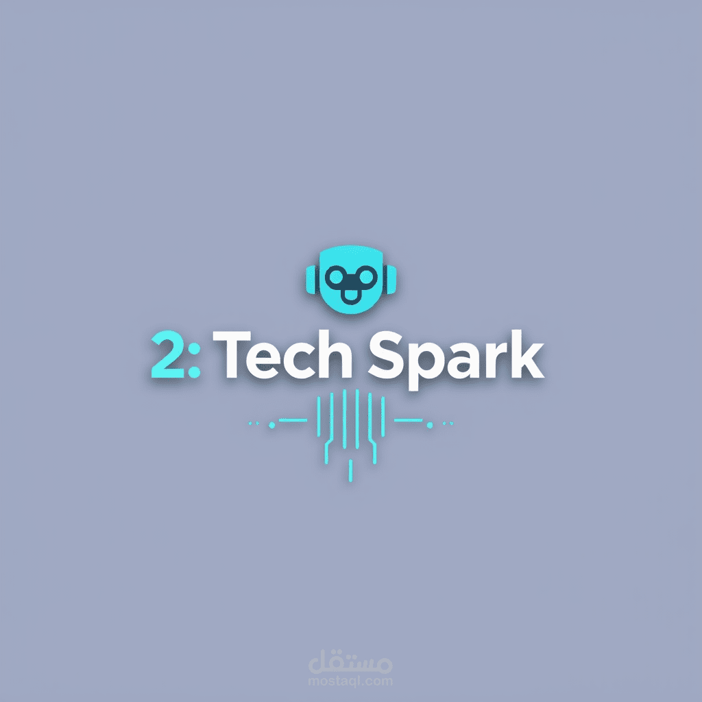 2. شعار "Tech Spark" – شركة تقنية ناشئة