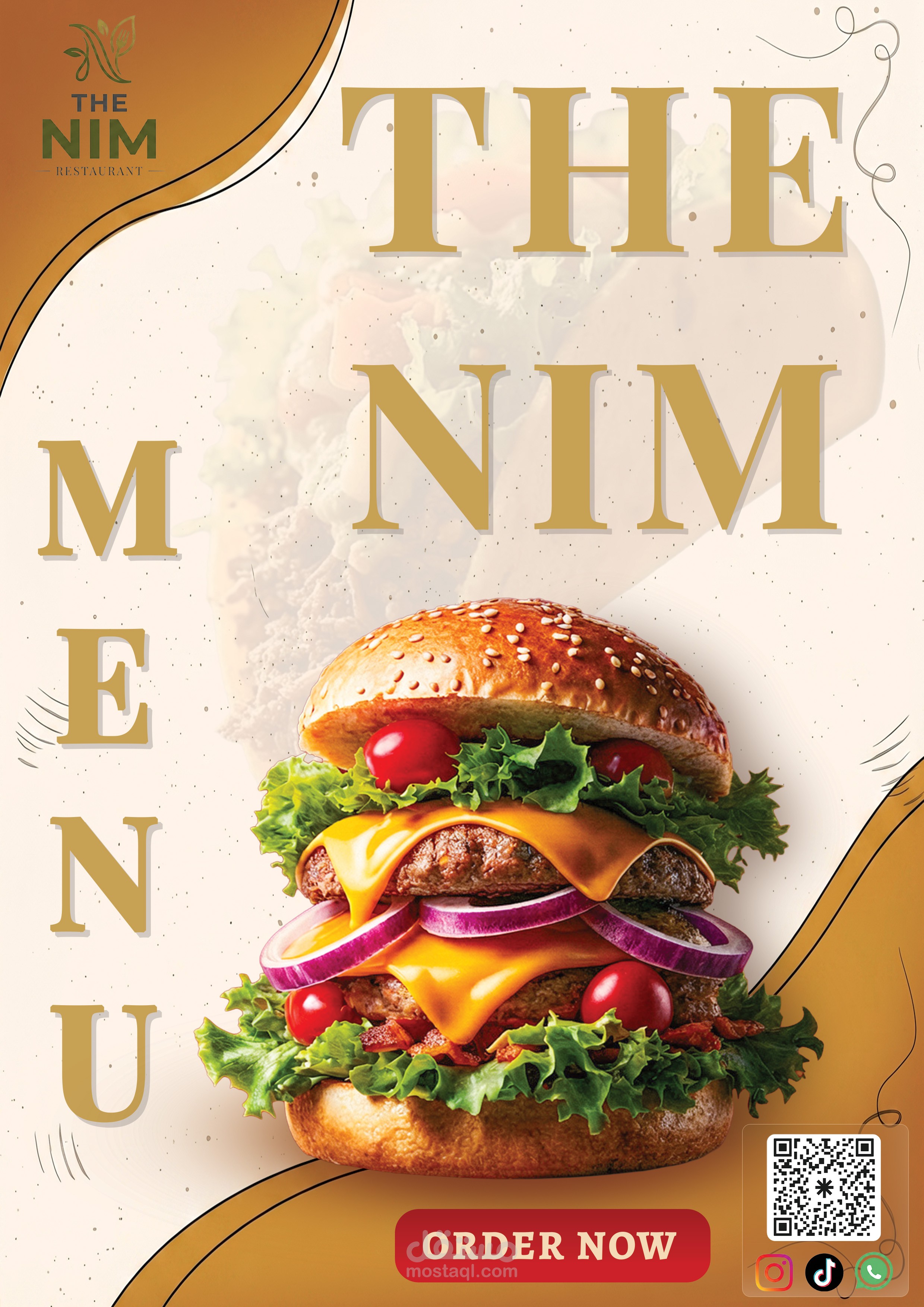 تصميم قائمة طعام (Menu) لمطعم وجبات سريعة (THE NIM)