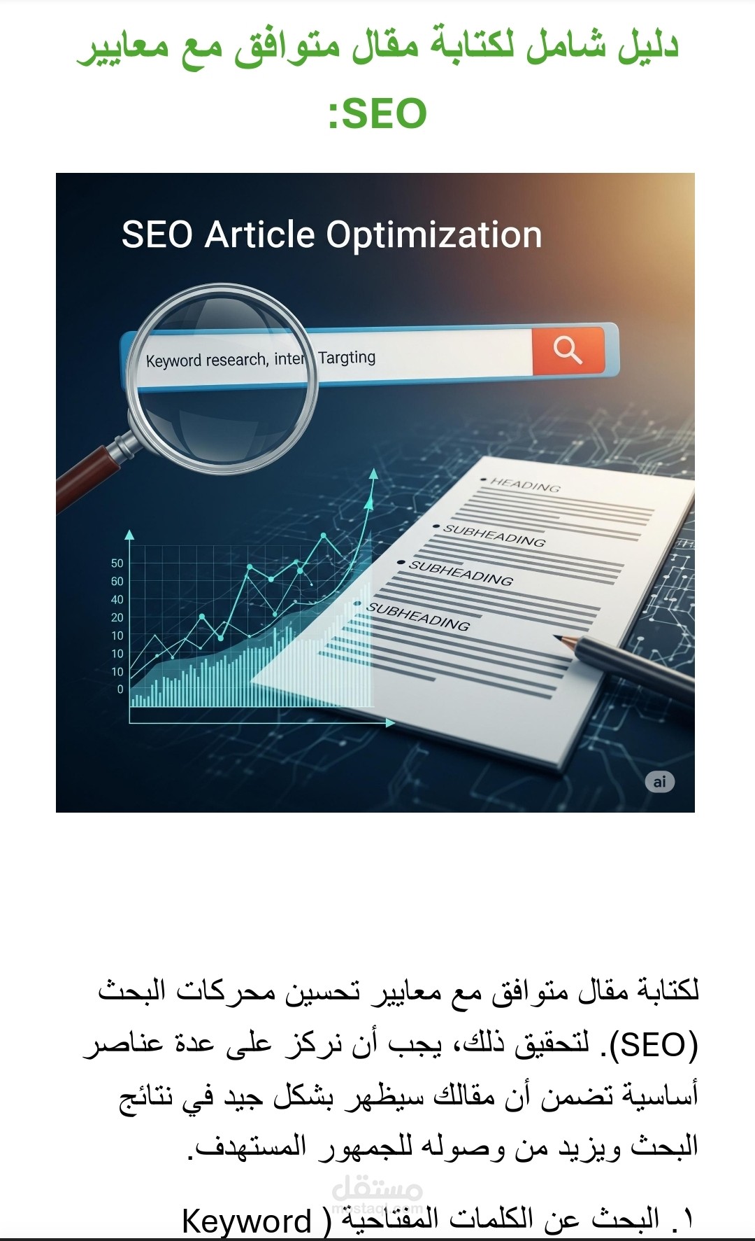 دليل شامل لكتابة مقال متوافق مع معايير SEO: