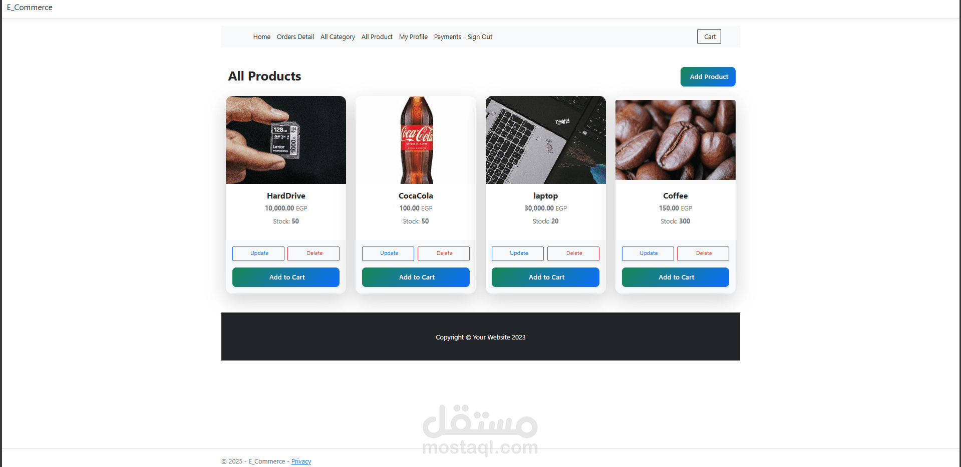 •E-Commerce Website