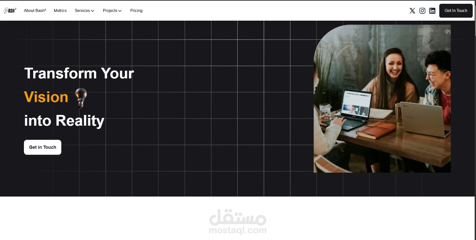 bashsquare compony landing page