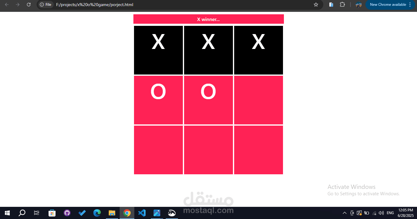 x , o game
