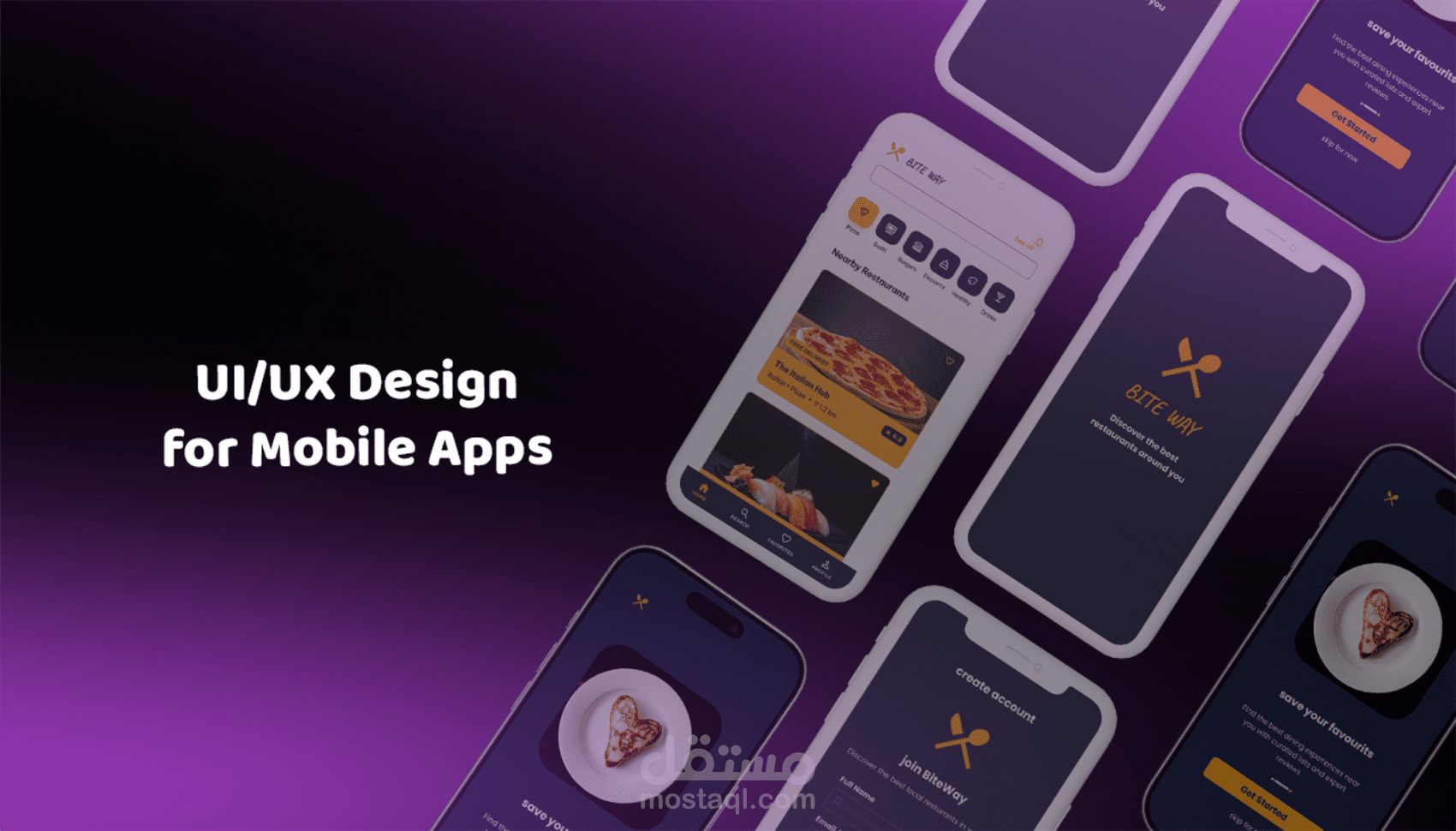 تصميم واجهات تطبيقات موبايل UX/UI جذابة