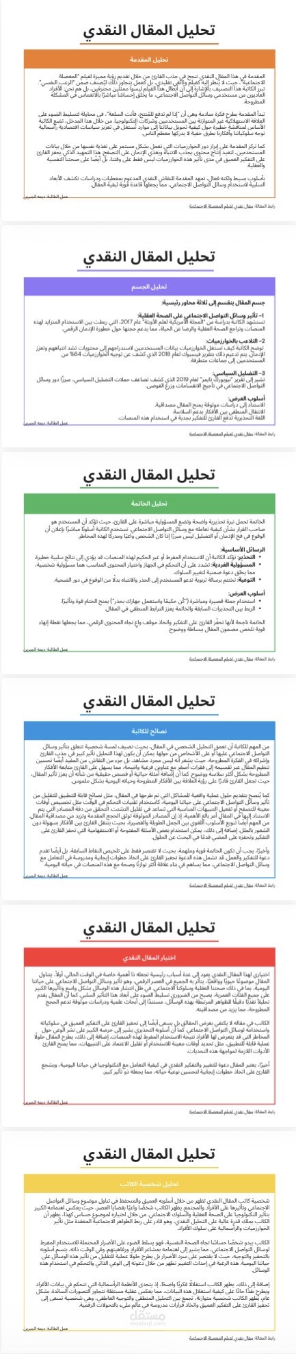 تحليل مقال نقدي