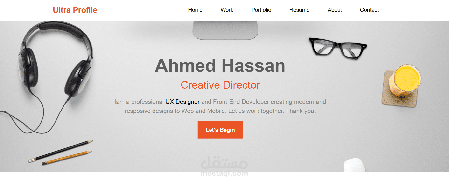 تصميم وتكويد موقع شخصي باستخدام Bootstrap وHTML