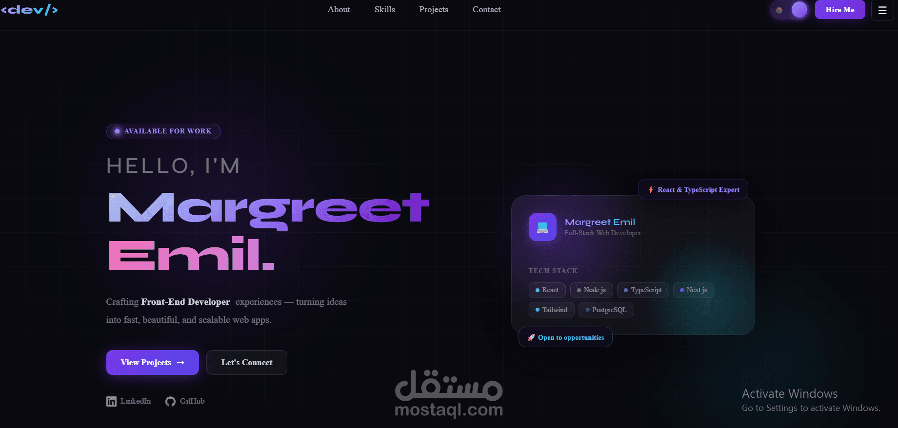 Modern & Interactive Personal Portfolio Website