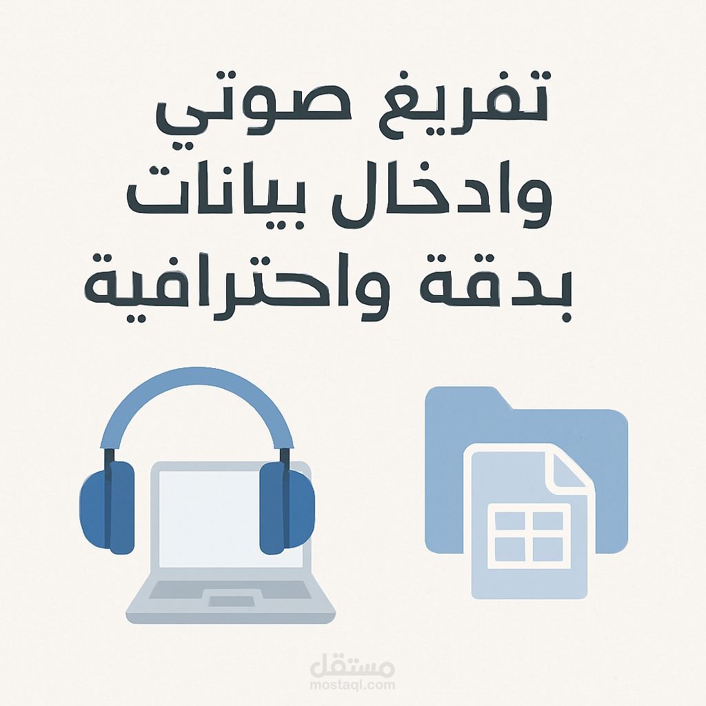 تفريغ صوتي وادخال بيانات بدقة واحترافية
