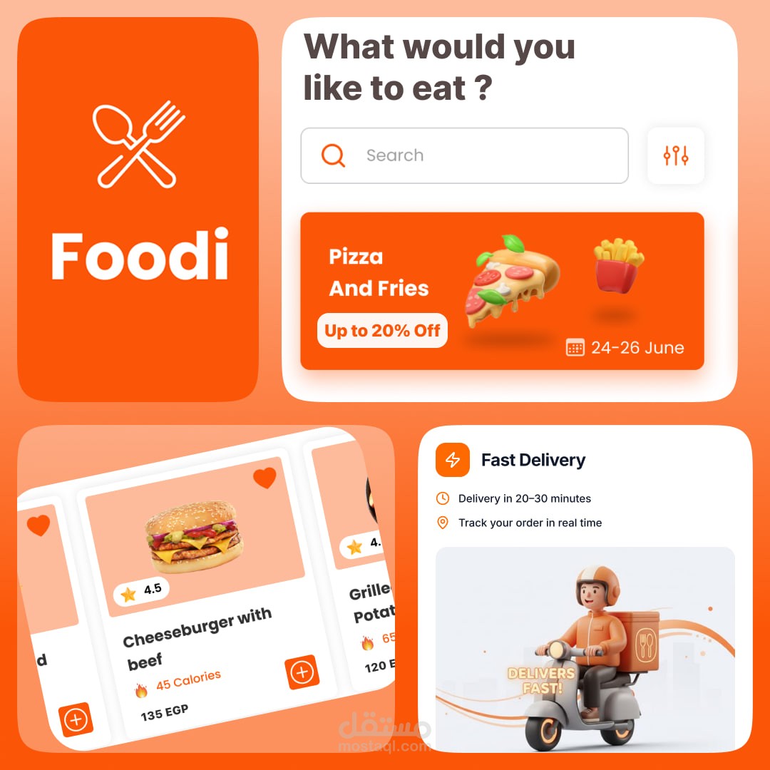 (figma)Bento grid of food app