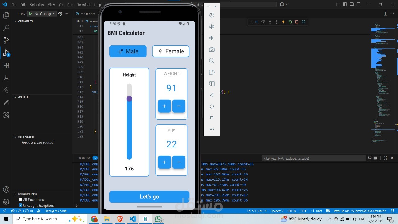 BMI Calculator – Flutter Mobile Application