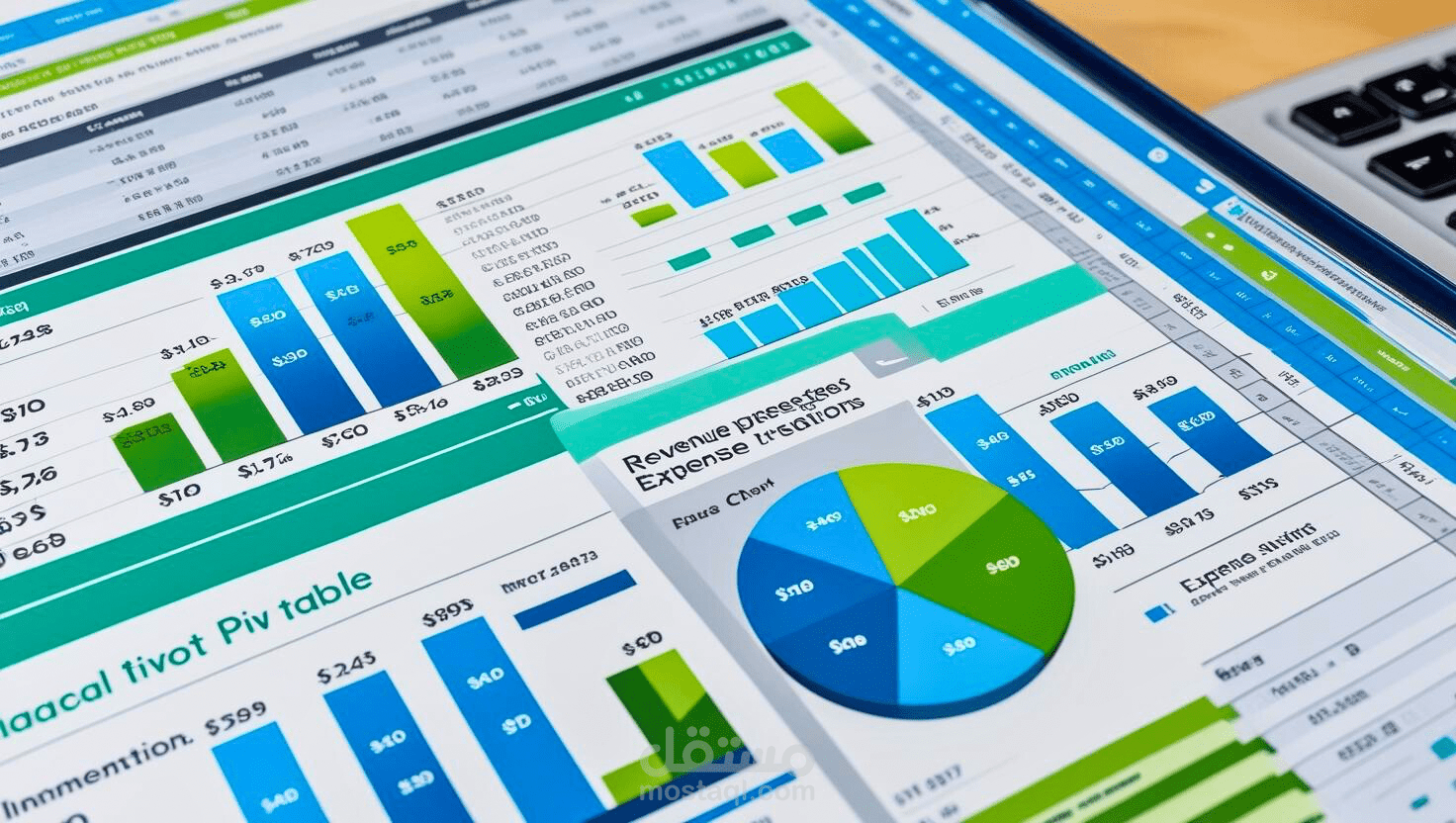 نموذج Excel احترافي بتحليل تفاعلي ولوحة تحكم مرئية باستخدام Pivot Table