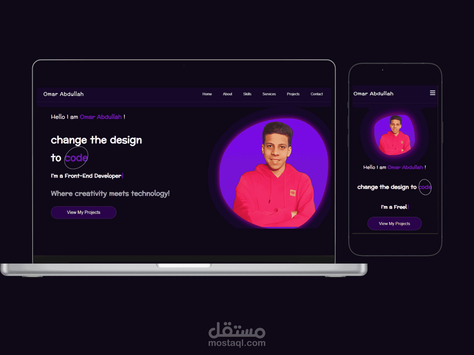 موقع إلكتروني شخصي لعرض الأعمال الاحترافية