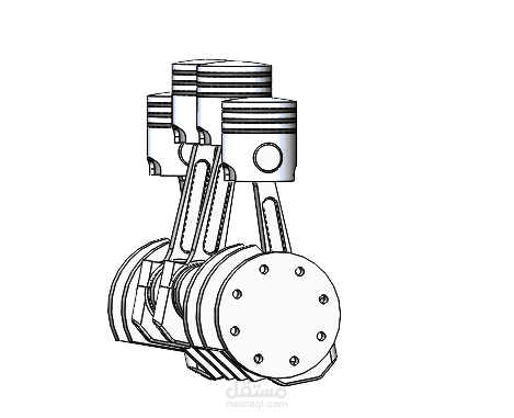 3D Mechanical Assembly – Crankshaft and Pistons System Design