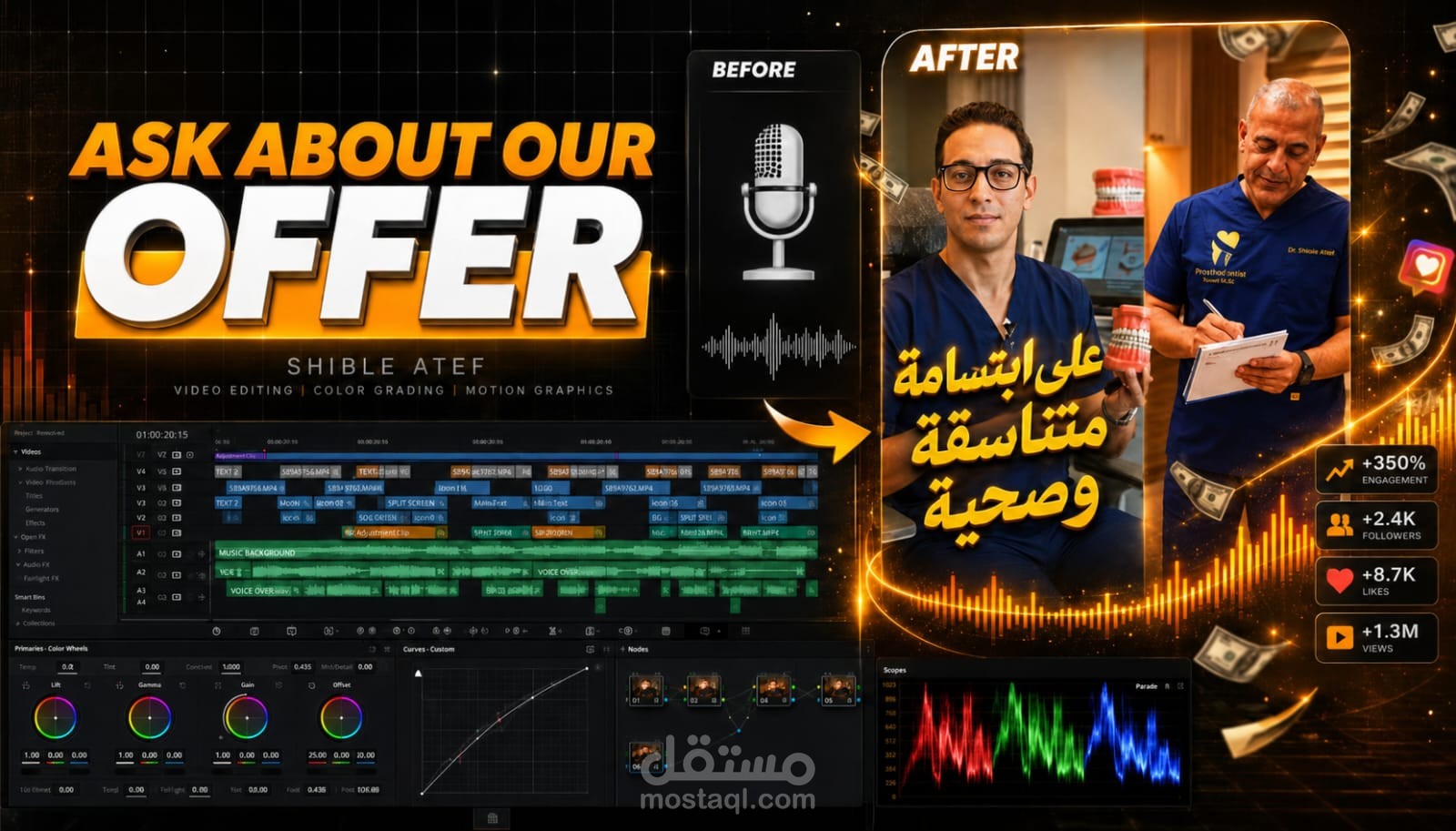 حوّل الـ Voice Over الخاص بك إلى فيديو احترافي يجذب المشاهدات والتفاعل