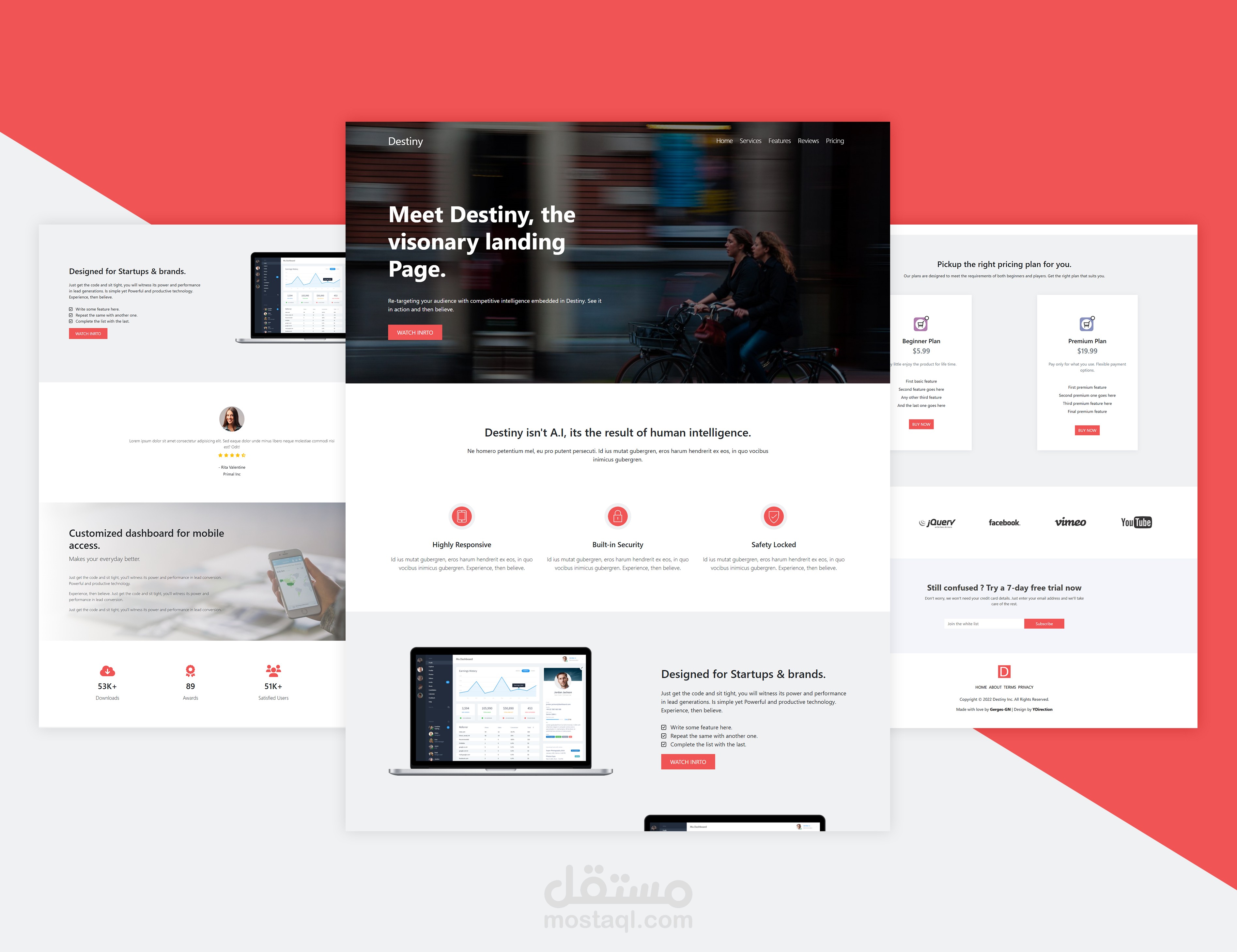 Destiny - صفحة هبوط حديثة