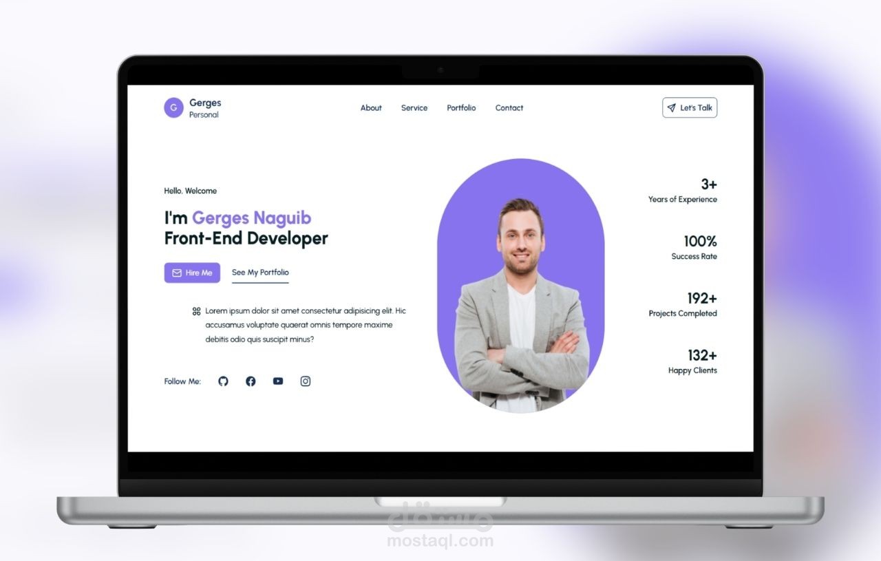 موقع شخصي احترافي باستخدام React وTailwind CSS