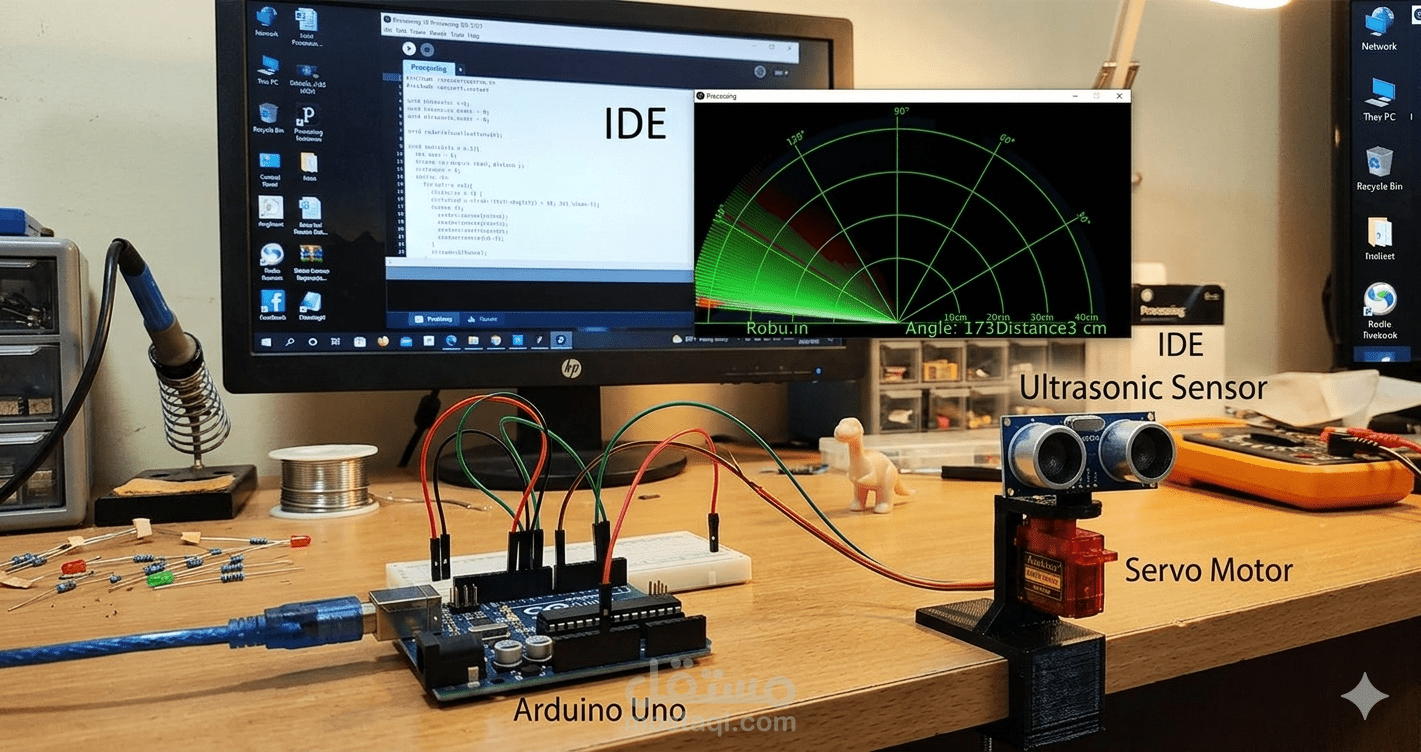 تصميم وبرمجة نظام رادار ذكي للرصد والتنبيه باستخدام Arduino