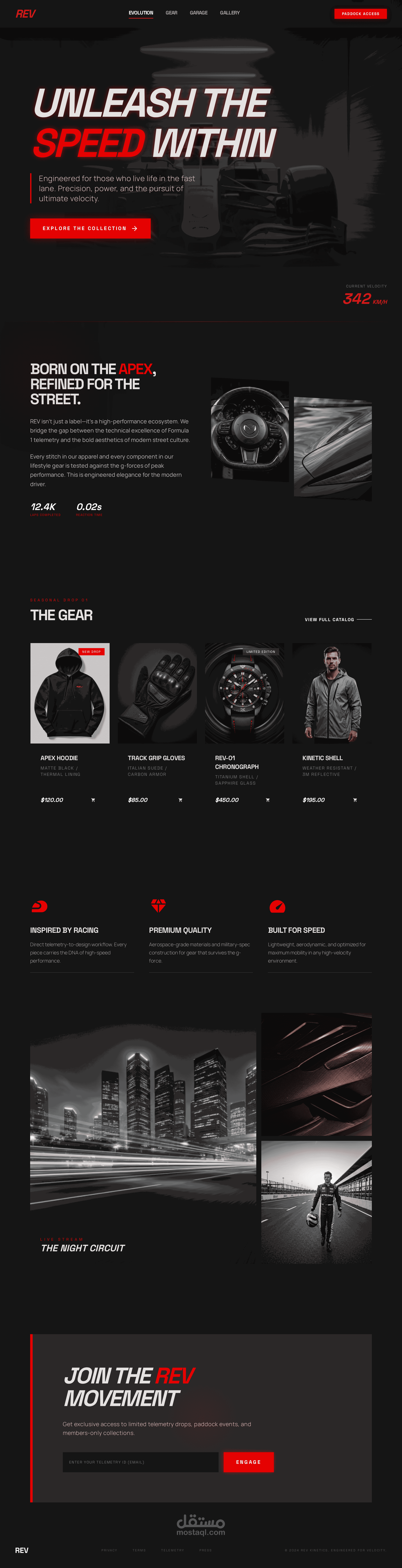 تصميم وتطوير متجر إلكتروني احترافي بتصميم عصري وداكن — Dark Theme landing page