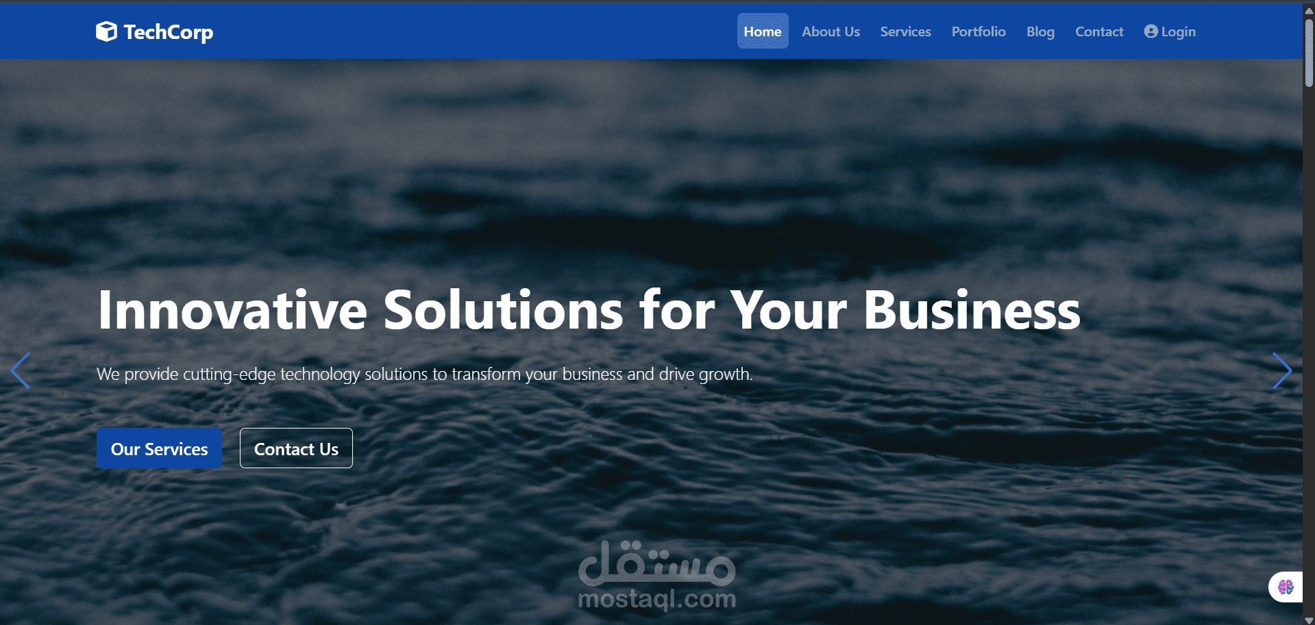 تصميم وتطوير موقع شركة متكامل وحديث (HTML, CSS, JS, Bootstrap, jQuery)
