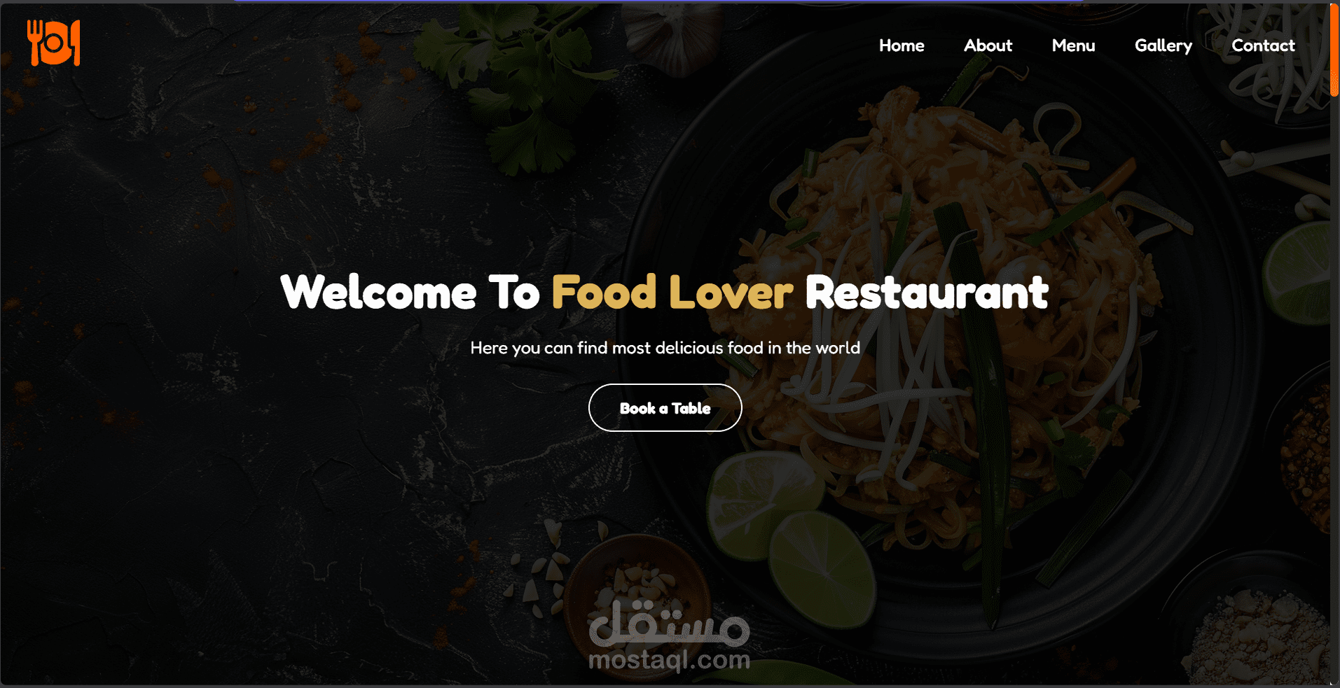 موقع مطعم (Restaurant Website) متجاوب باستخدام HTML , CSS & JS