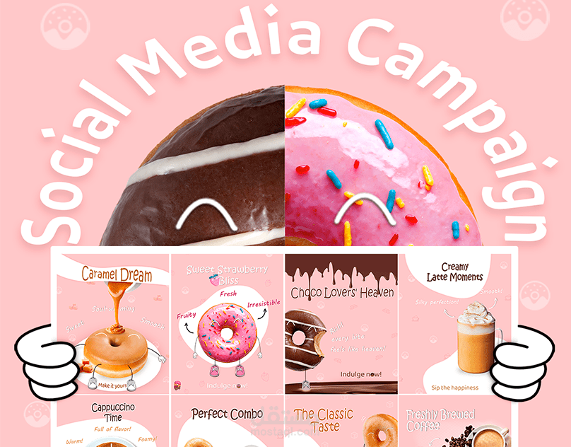 Social Media Campaign – Playful Donut Branding
