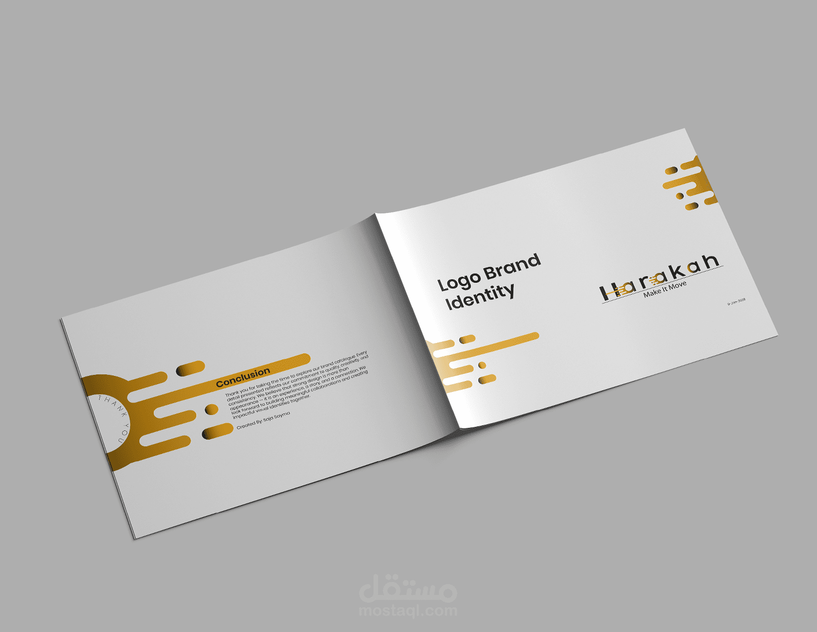 مشروع تدريبي لتصميم شعار و دليل العلامة التجارية لاستديو حركة