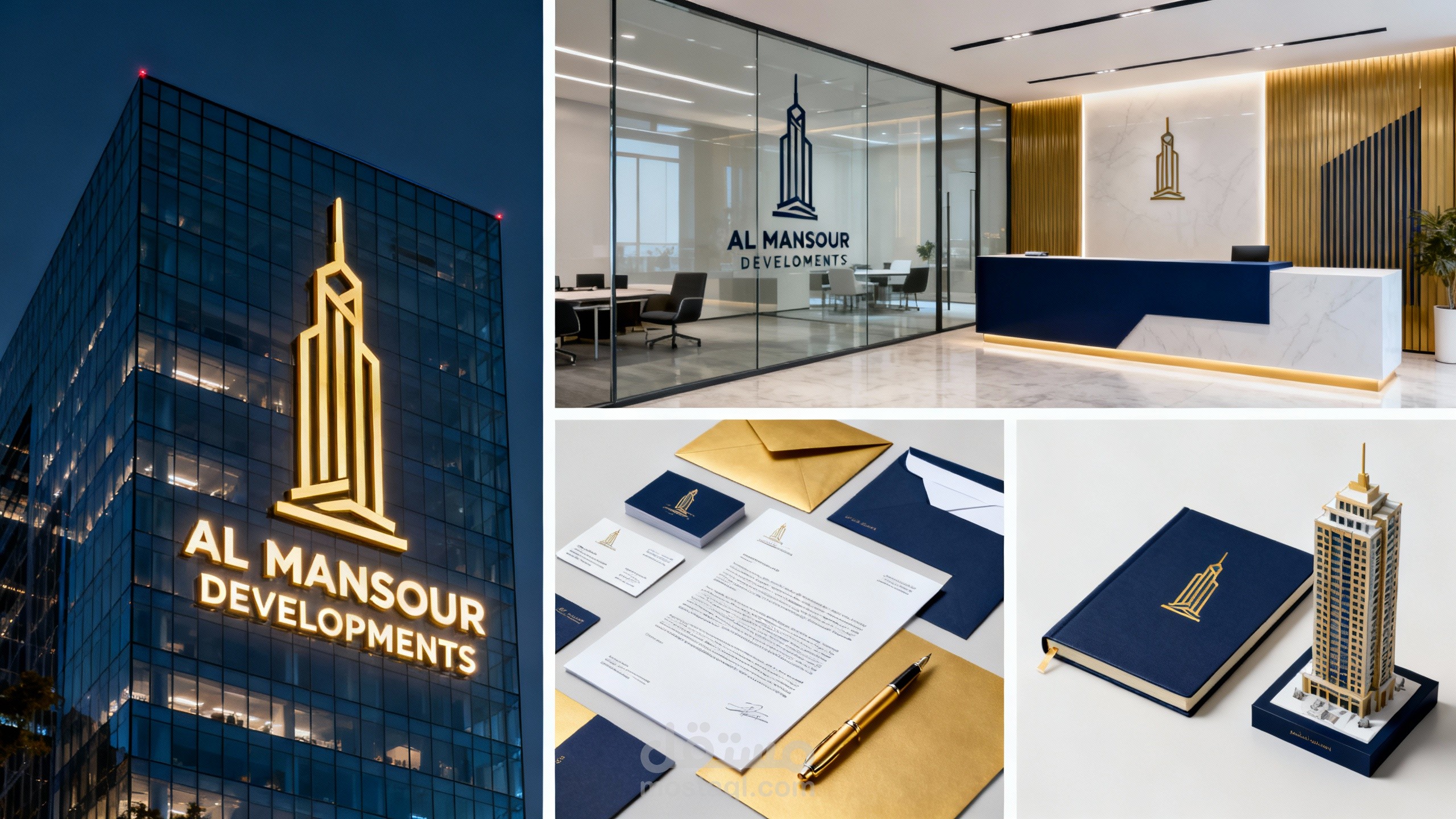 المنصور للتطوير العقاري | هوية بصرية فاخرة تجمع بين القوة والابتكار