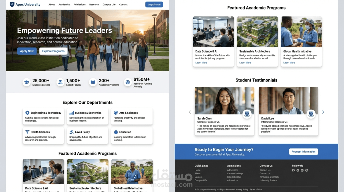 تطوير نظام إدارة جامعة متكامل
