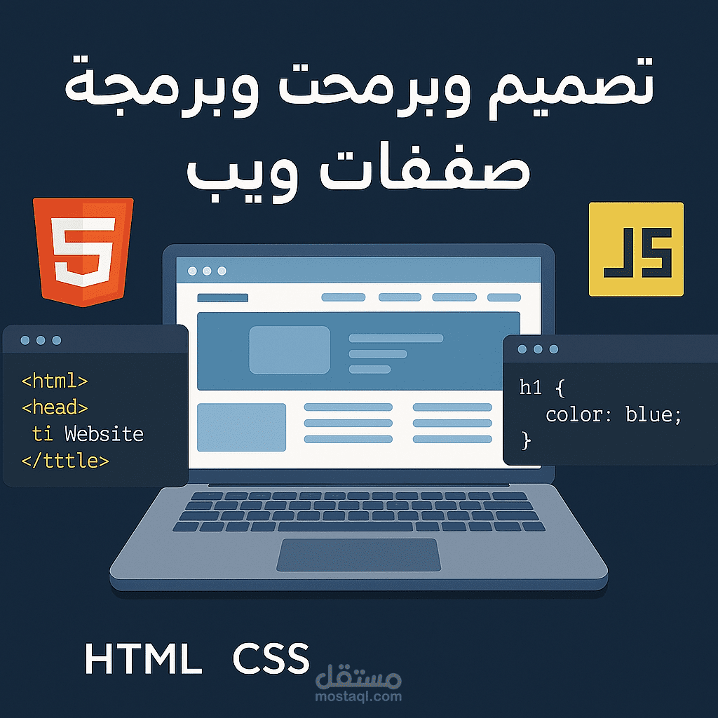 تصميم وبرمجة صفحات ويب احترافية باستخدام HTML وCSS وJavaScript