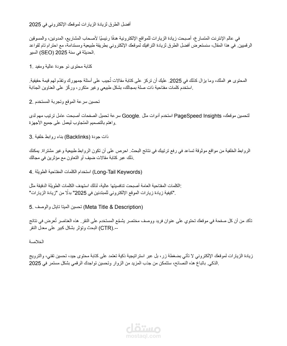 كتابة مقالة احترافية تحترم SEO، مضمونة الظهور