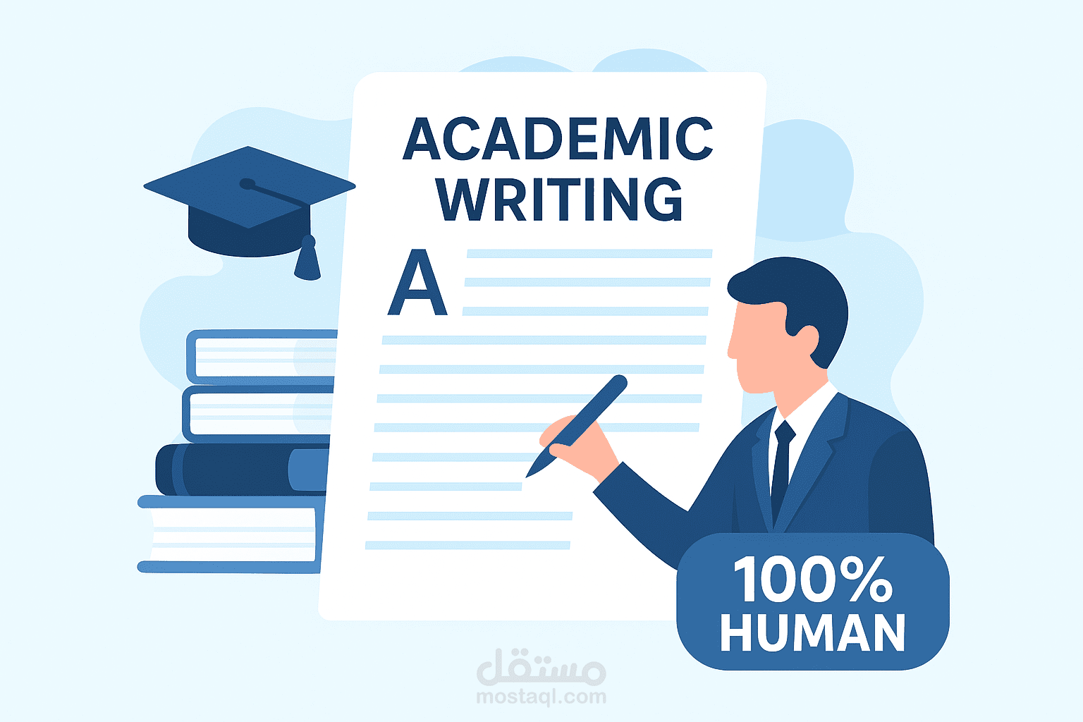 كتابة بحث أكاديمي احترافي باللغة الإنجليزية بدون AI بشري 100%