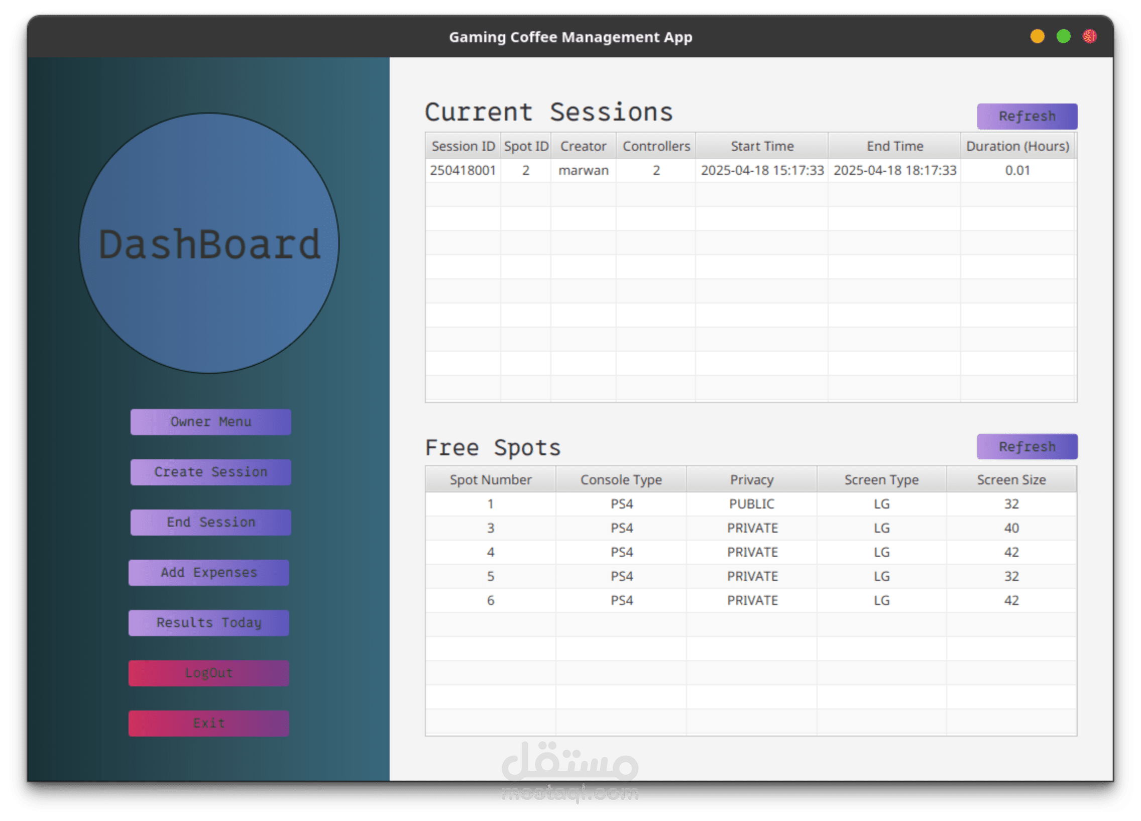 Gaming Coffee - JavaFX Café Management System