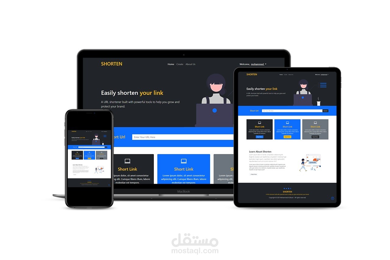 موقع لاختصار الروابط باستخدام لارافيل laravel