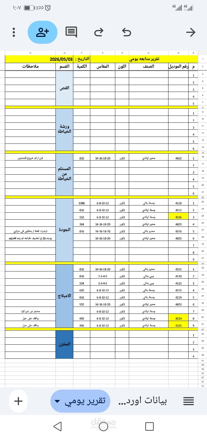 تقرير يومي