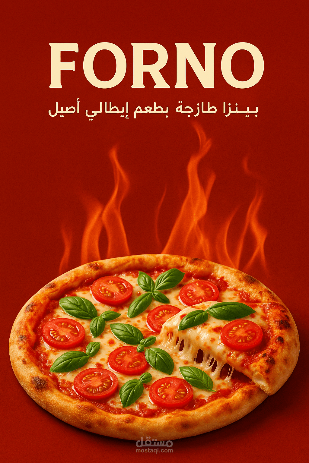 تصميم محت،ى سوشال ميديا لمطعم بيتزا
