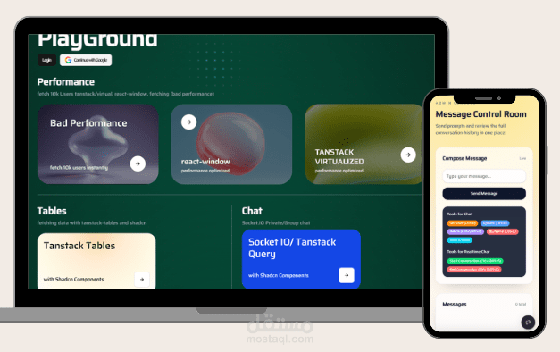 مختبر الابتكار البرمجي: معرض لأحدث تقنيات الويب والواجهات التفاعلية و بوت ذكاء الاصطناعي و تحسين اداء و SEO
