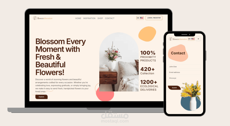 Flower Obsession: متجر إلكتروني فاخر للهدايا يدعم العربية والإنجليزية