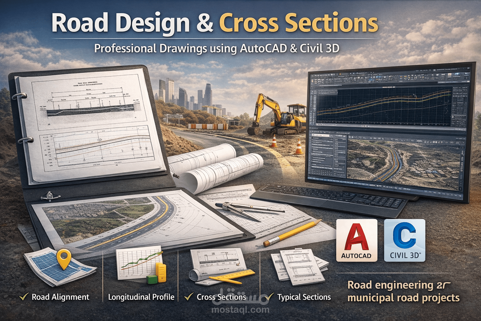 Road Design & Cross Sections using AutoCAD and Civil 3D