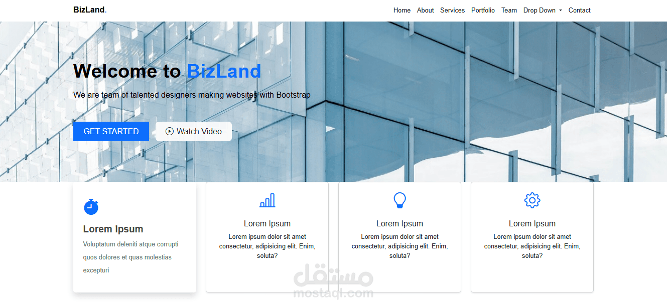 BizLand ( موقع ارض الاعمال landing page )