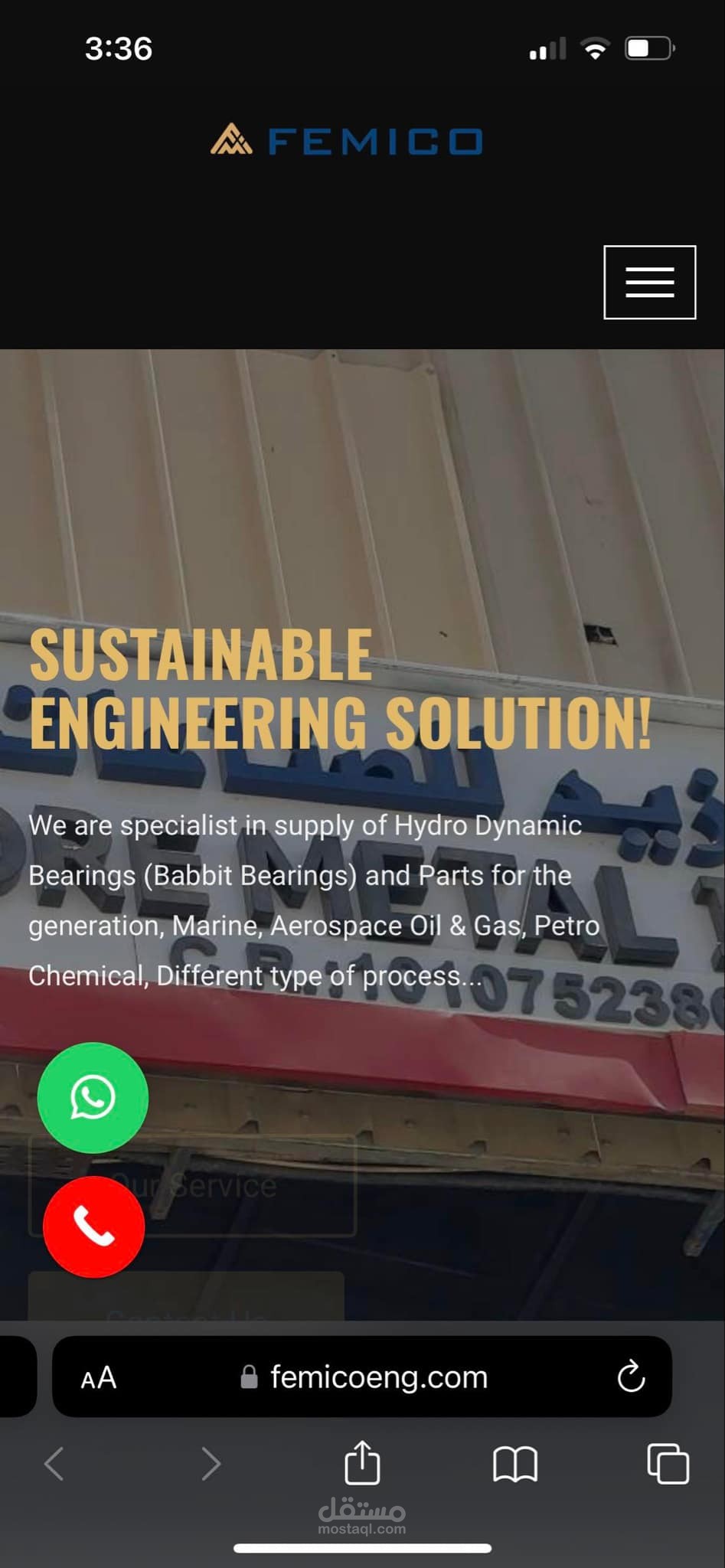 Femico Engineering Wordpress website
