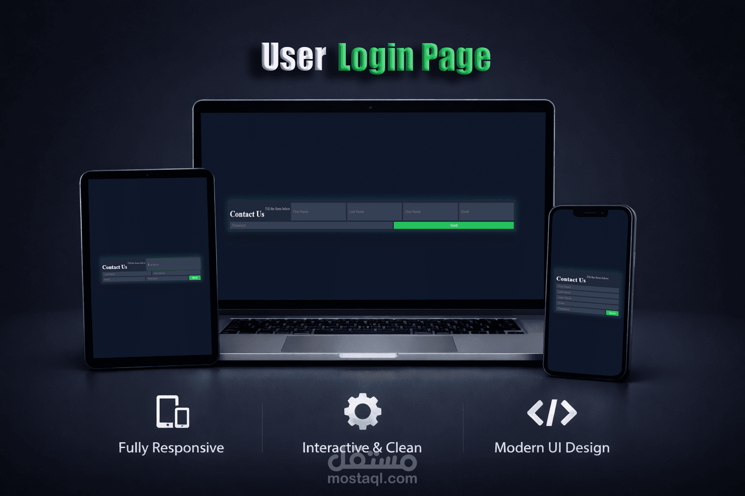 Modern Dark Login Form UI