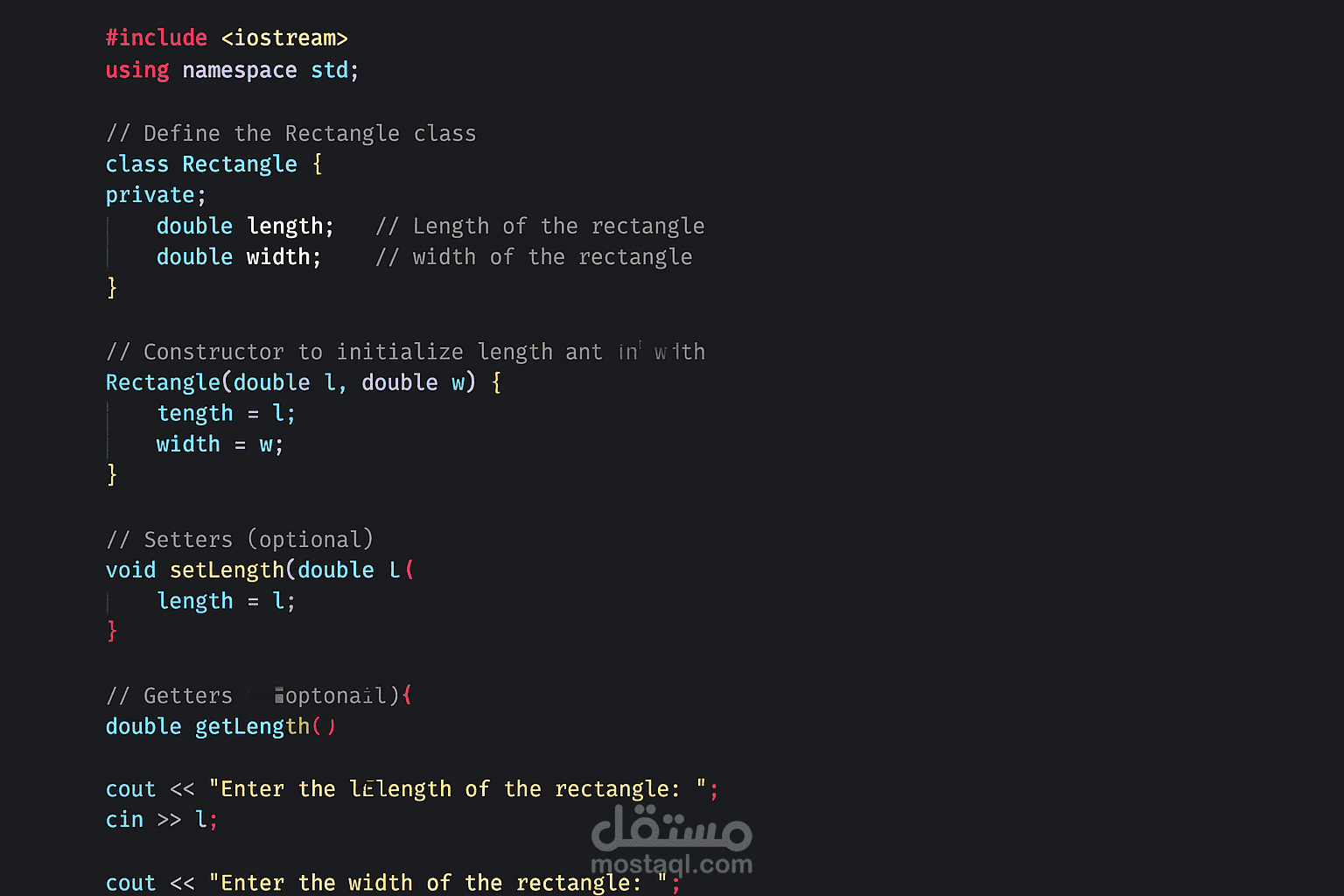 انشاء كود برمجى باستخدام لغة ++c
