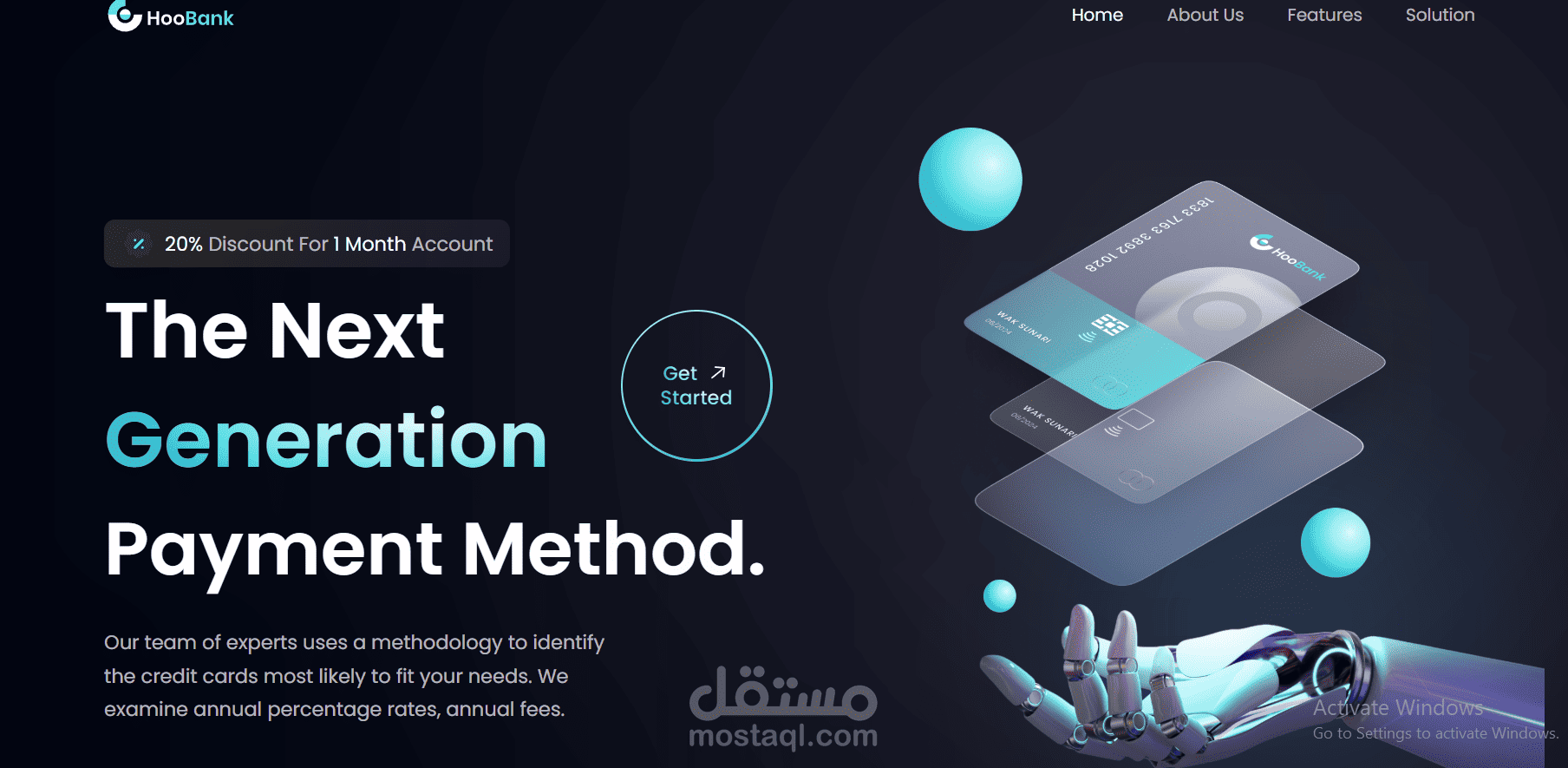 Bank Landing Page
